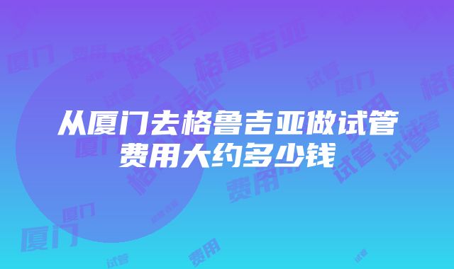 从厦门去格鲁吉亚做试管费用大约多少钱