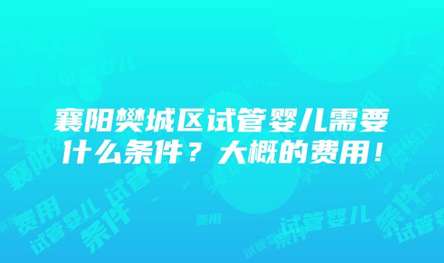 襄阳樊城区试管婴儿需要什么条件？大概的费用！