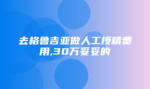 去格鲁吉亚做人工授精费用,30万妥妥的