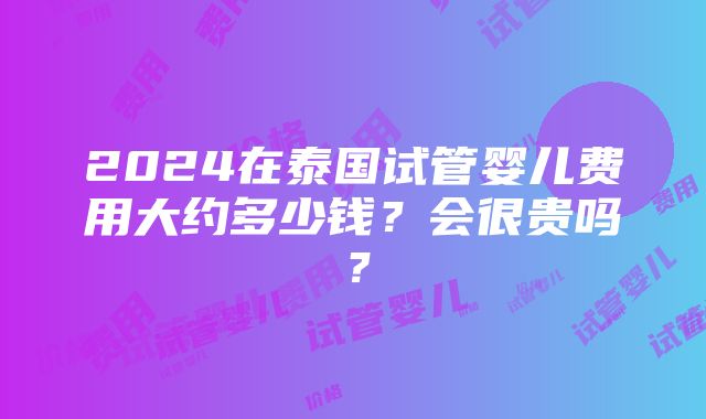 2024在泰国试管婴儿费用大约多少钱？会很贵吗？