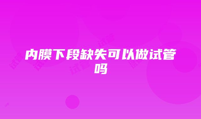 内膜下段缺失可以做试管吗