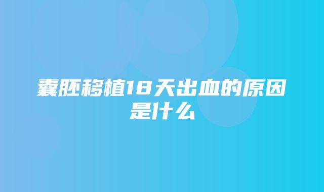 囊胚移植18天出血的原因是什么