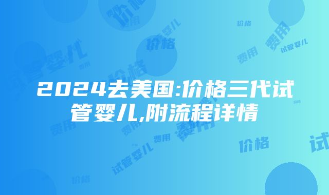 2024去美国:价格三代试管婴儿,附流程详情