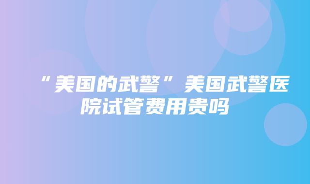 “美国的武警”美国武警医院试管费用贵吗