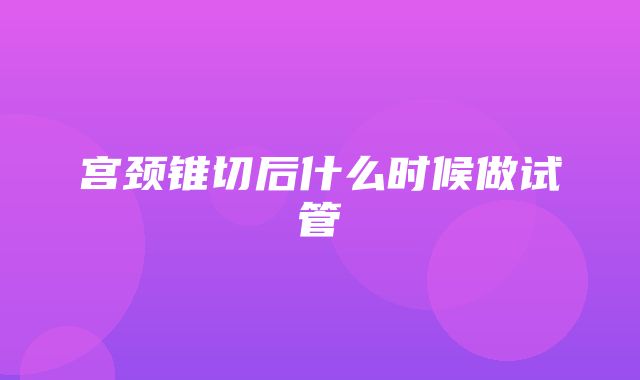 宫颈锥切后什么时候做试管