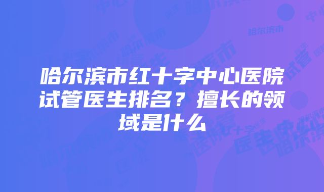 哈尔滨市红十字中心医院试管医生排名？擅长的领域是什么