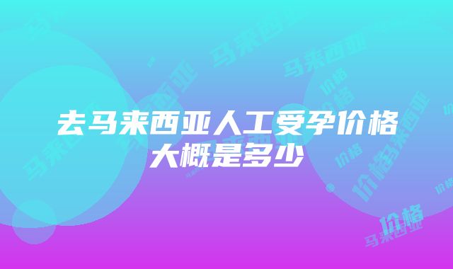 去马来西亚人工受孕价格大概是多少