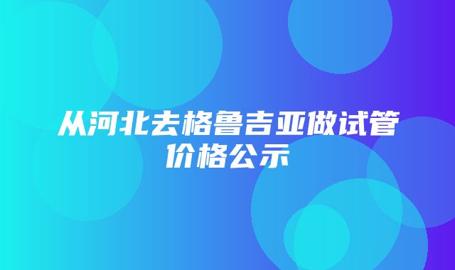 从河北去格鲁吉亚做试管价格公示