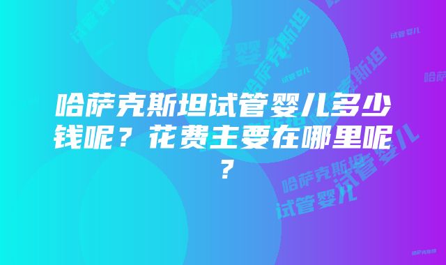 哈萨克斯坦试管婴儿多少钱呢？花费主要在哪里呢？