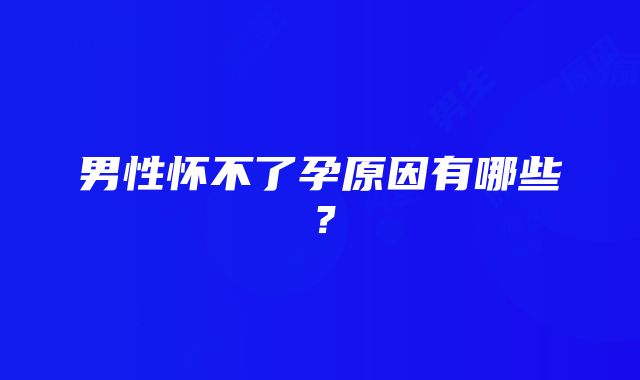 男性怀不了孕原因有哪些？