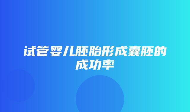 试管婴儿胚胎形成囊胚的成功率