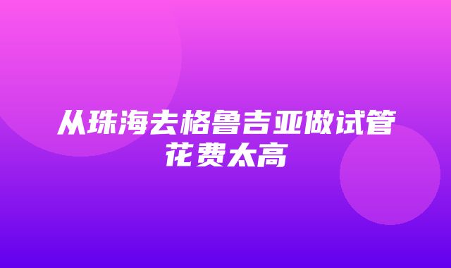 从珠海去格鲁吉亚做试管花费太高