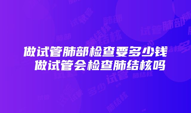 做试管肺部检查要多少钱 做试管会检查肺结核吗