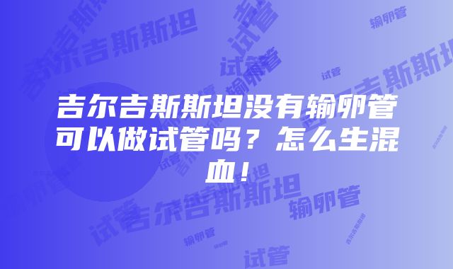 吉尔吉斯斯坦没有输卵管可以做试管吗？怎么生混血！