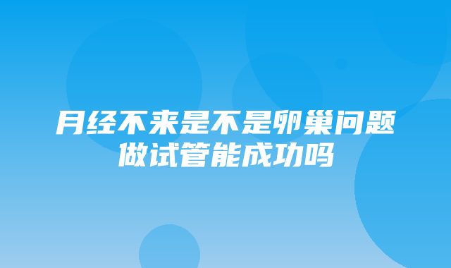 月经不来是不是卵巢问题做试管能成功吗