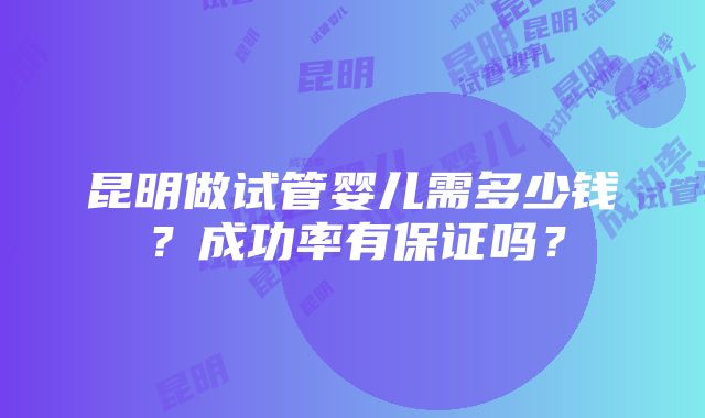 昆明做试管婴儿需多少钱？成功率有保证吗？