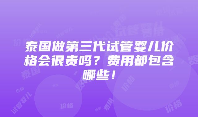 泰国做第三代试管婴儿价格会很贵吗？费用都包含哪些！