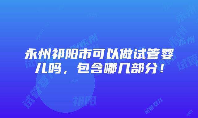 永州祁阳市可以做试管婴儿吗，包含哪几部分！