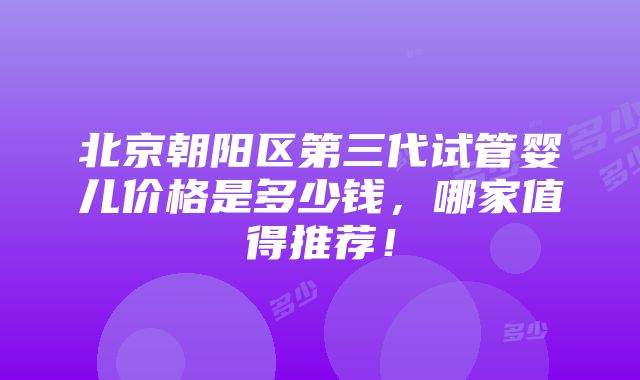 北京朝阳区第三代试管婴儿价格是多少钱，哪家值得推荐！