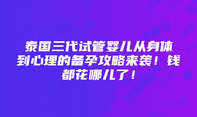 泰国三代试管婴儿从身体到心理的备孕攻略来袭！钱都花哪儿了！