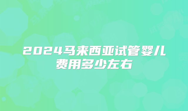 2024马来西亚试管婴儿费用多少左右