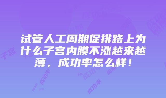 试管人工周期促排路上为什么子宫内膜不涨越来越薄，成功率怎么样！