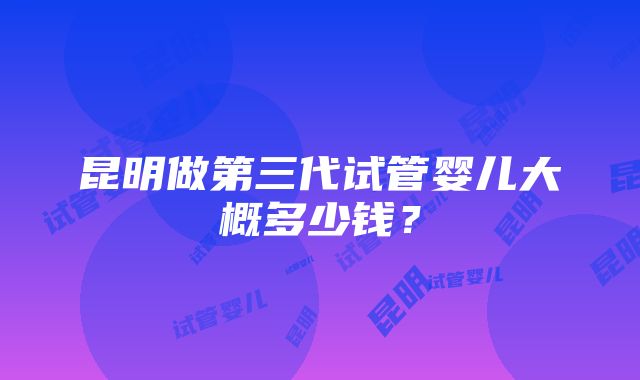 昆明做第三代试管婴儿大概多少钱？