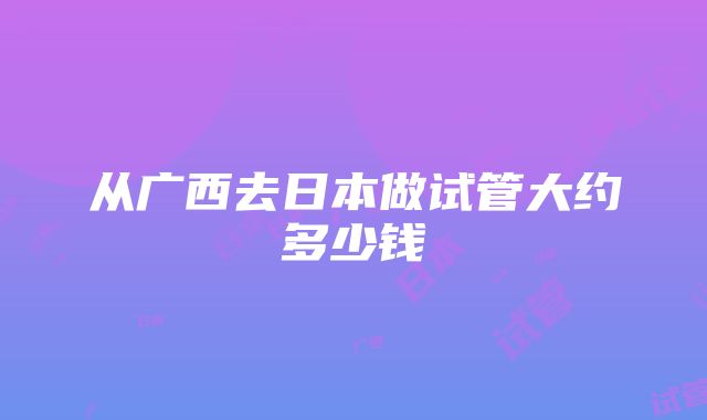 从广西去日本做试管大约多少钱