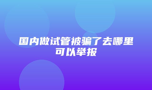 国内做试管被骗了去哪里可以举报