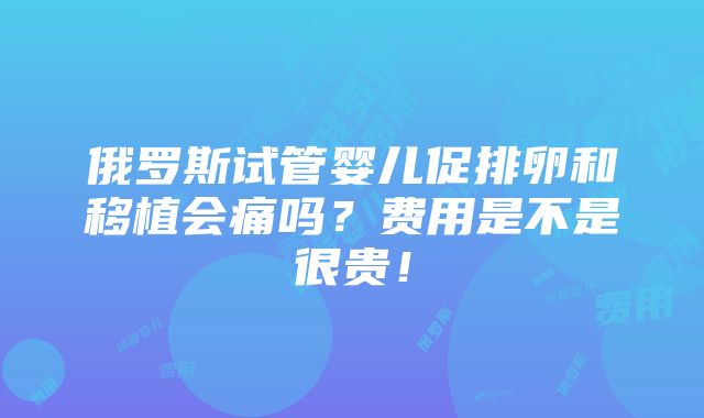 俄罗斯试管婴儿促排卵和移植会痛吗？费用是不是很贵！