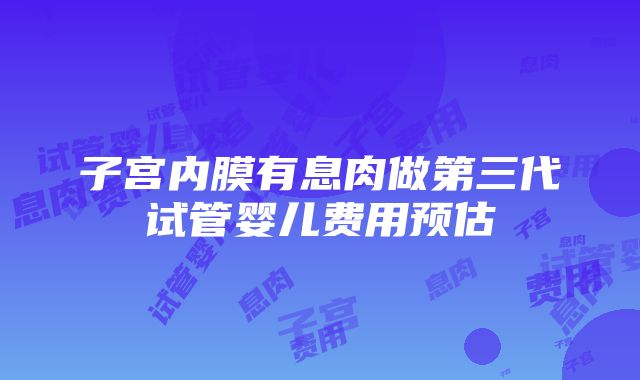 子宫内膜有息肉做第三代试管婴儿费用预估