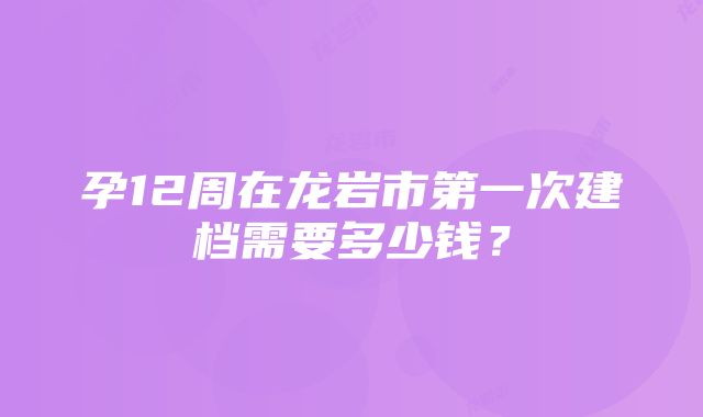 孕12周在龙岩市第一次建档需要多少钱？