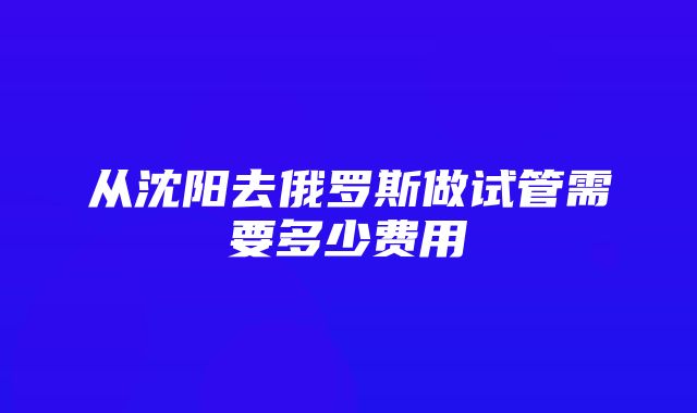 从沈阳去俄罗斯做试管需要多少费用