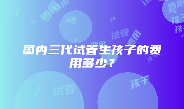 国内三代试管生孩子的费用多少？