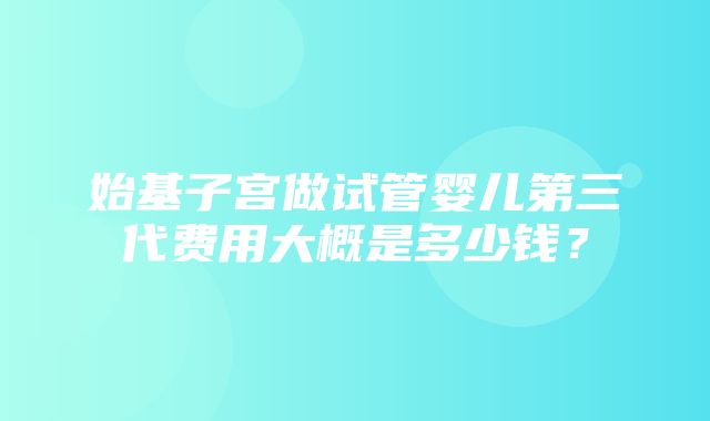 始基子宫做试管婴儿第三代费用大概是多少钱？