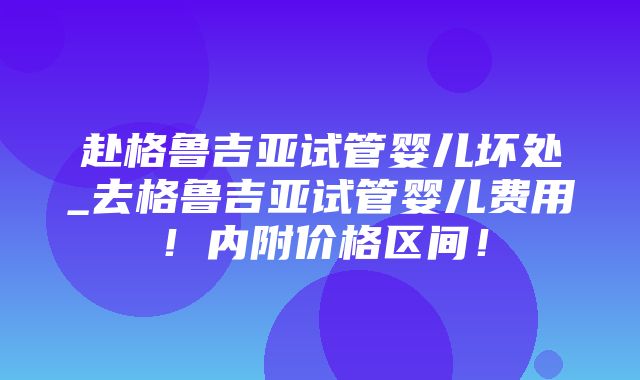 赴格鲁吉亚试管婴儿坏处_去格鲁吉亚试管婴儿费用！内附价格区间！