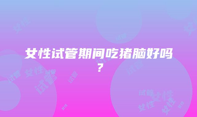 女性试管期间吃猪脑好吗？