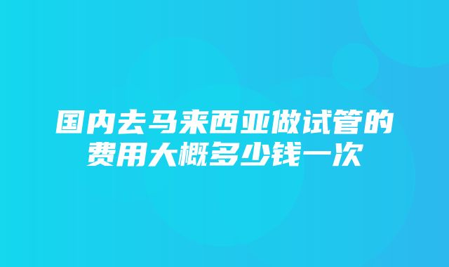 国内去马来西亚做试管的费用大概多少钱一次