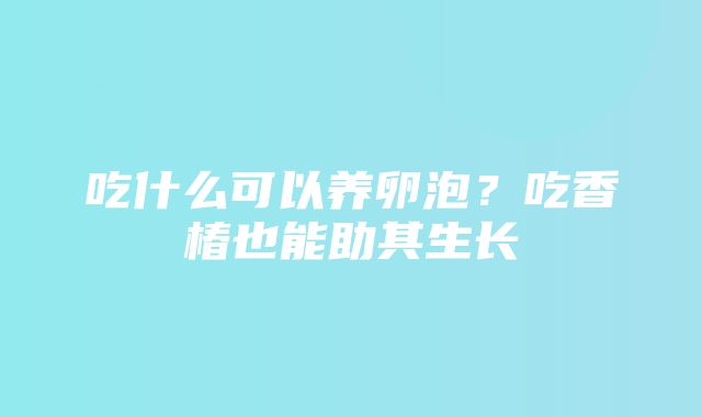 吃什么可以养卵泡？吃香椿也能助其生长