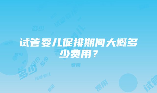 试管婴儿促排期间大概多少费用？