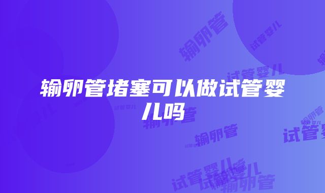 输卵管堵塞可以做试管婴儿吗