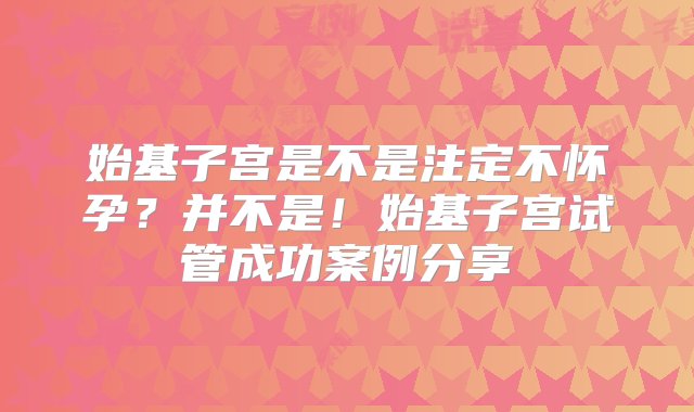 始基子宫是不是注定不怀孕？并不是！始基子宫试管成功案例分享