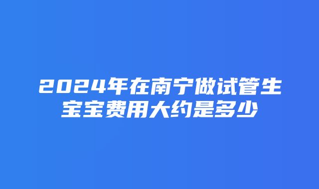 2024年在南宁做试管生宝宝费用大约是多少