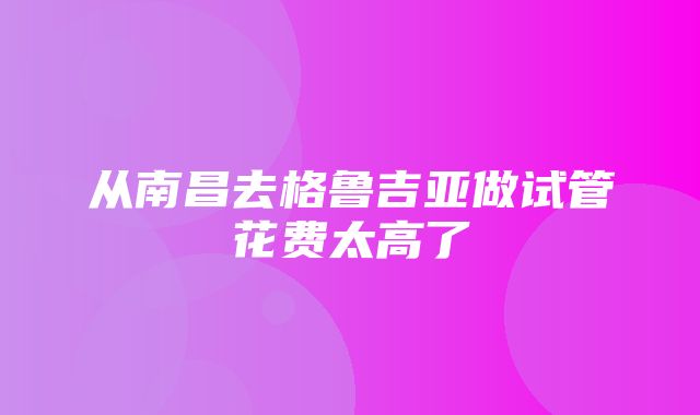 从南昌去格鲁吉亚做试管花费太高了