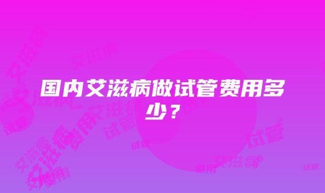 国内艾滋病做试管费用多少？