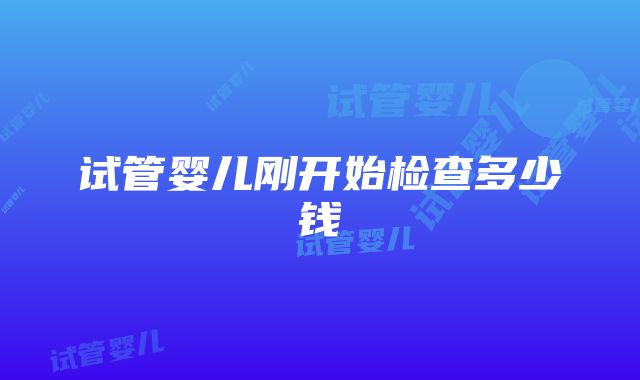 试管婴儿刚开始检查多少钱