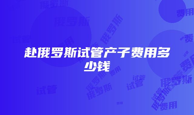 赴俄罗斯试管产子费用多少钱