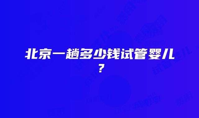 北京一趟多少钱试管婴儿？