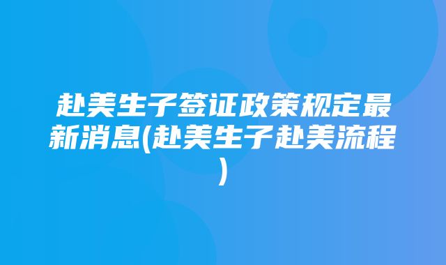 赴美生子签证政策规定最新消息(赴美生子赴美流程)