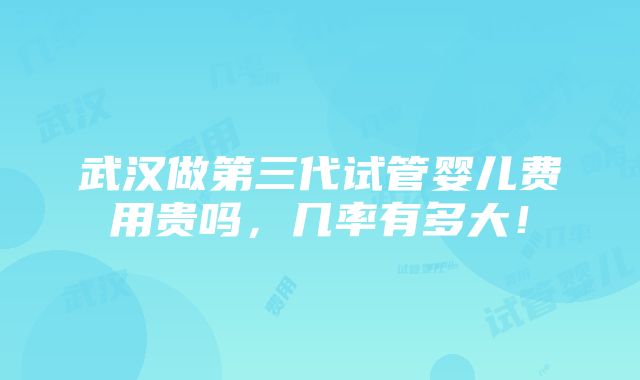 武汉做第三代试管婴儿费用贵吗，几率有多大！